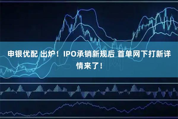 申银优配 出炉！IPO承销新规后 首单网下打新详情来了！