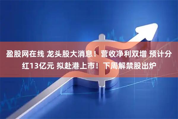 盈股网在线 龙头股大消息！营收净利双增 预计分红13亿元 拟赴港上市！下周解禁股出炉