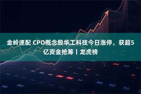 金岭速配 CPO概念股华工科技今日涨停，获超5亿资金抢筹丨龙虎榜